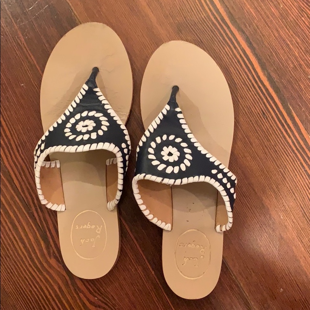 Jack Rodgers black and white sandals - Picture 2 of 4